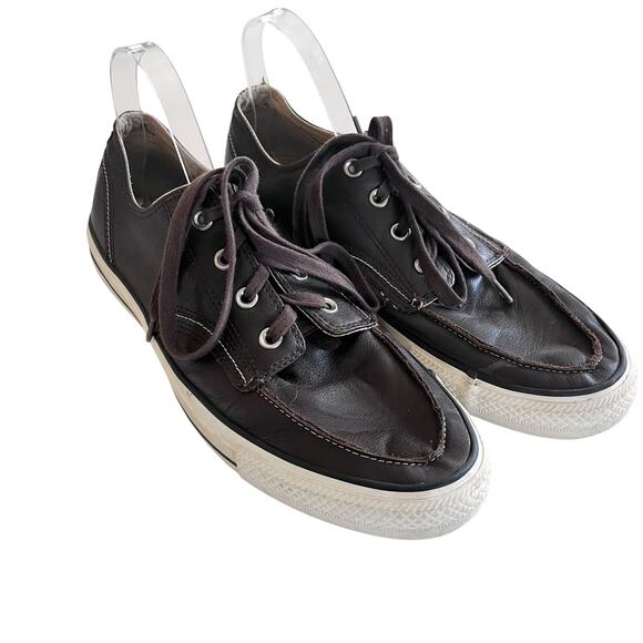 Converse Unisex Brown Leather Lace Up Low Top Sneaker Men’s 10, Women’s 12 - Picture 2 of 8